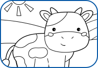 Cow on Farm Coloring Page Preview