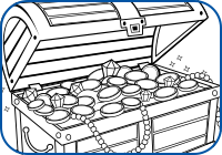 Treasure Chest Coloring Page Preview